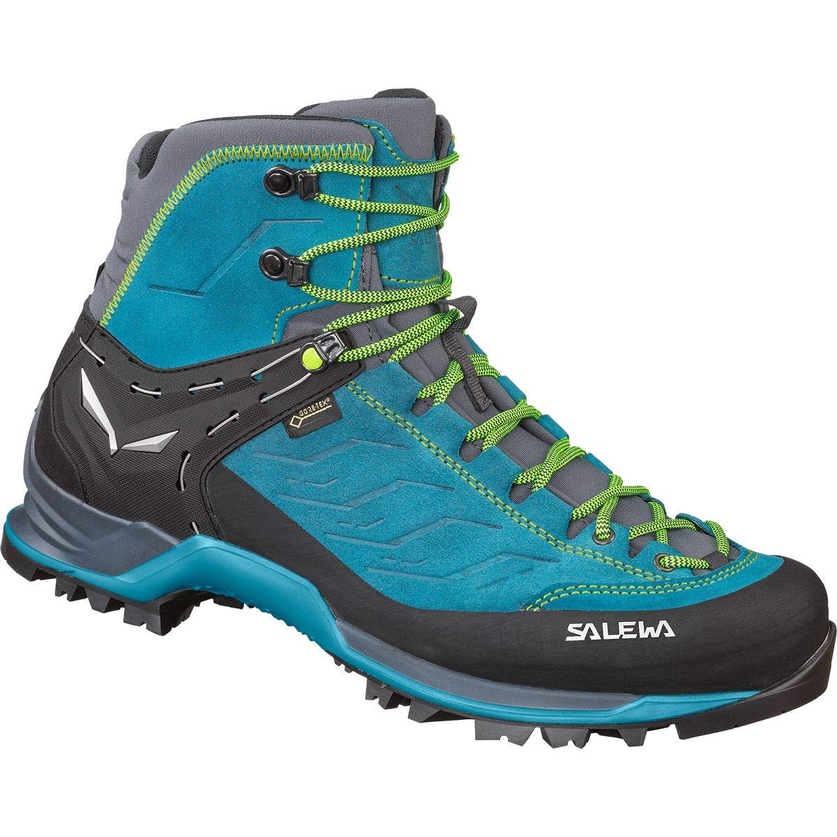 Salewa Ms Mountain Trainer Mid Gore-tex, Chaussures de Randonnée Hautes Homme, Bleu (Poseidon/Fluo Yellow), 39 EU
