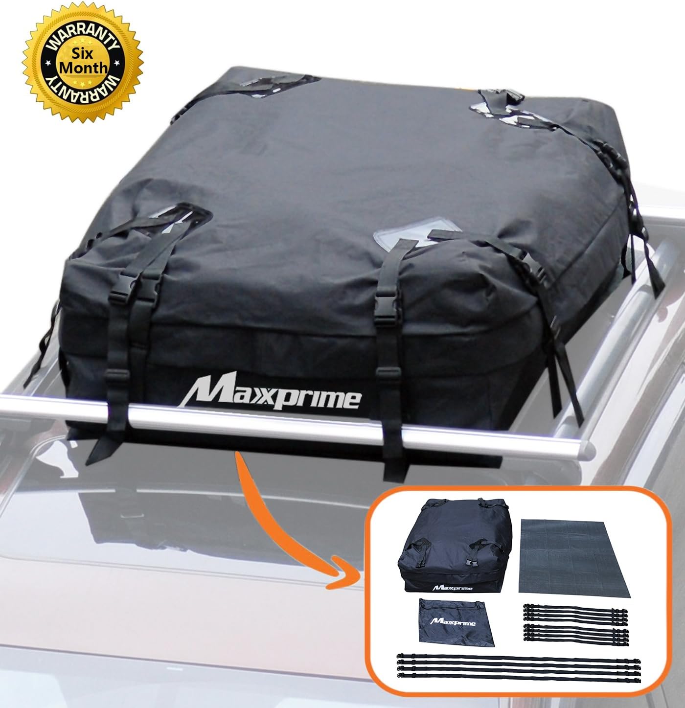 Rooftop Cargo Bag, Soft Roof top Luggage Carriers with Roof Protective Mat, Wide Straps - Works with or Without Roof Rack, Best for Traveling, Cars, Vans, SUVs
