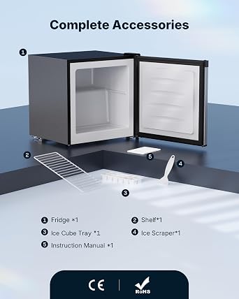 Upstreman 1.1 Cu.Ft Small Upright Freezer Compact Mini Stand Freezer