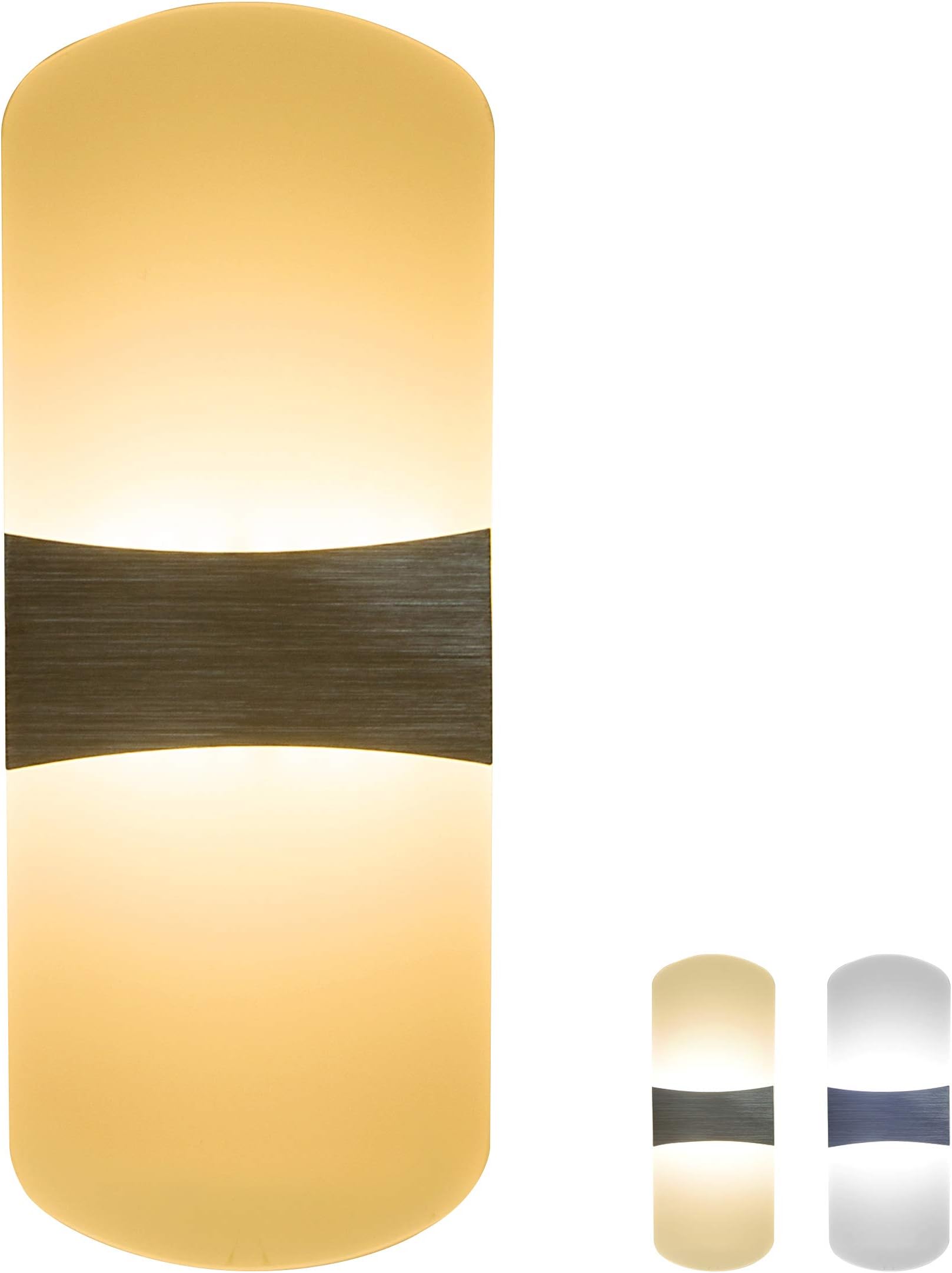 NetBoat LED Wall Light 3 Color Temperature in 1, 6W Modern Up Down Wall Light Sconce Indoor Lighting Acrylic Wall Lamp Night Light(Warm White, Soft White or Cool White) [Energy Class A+]