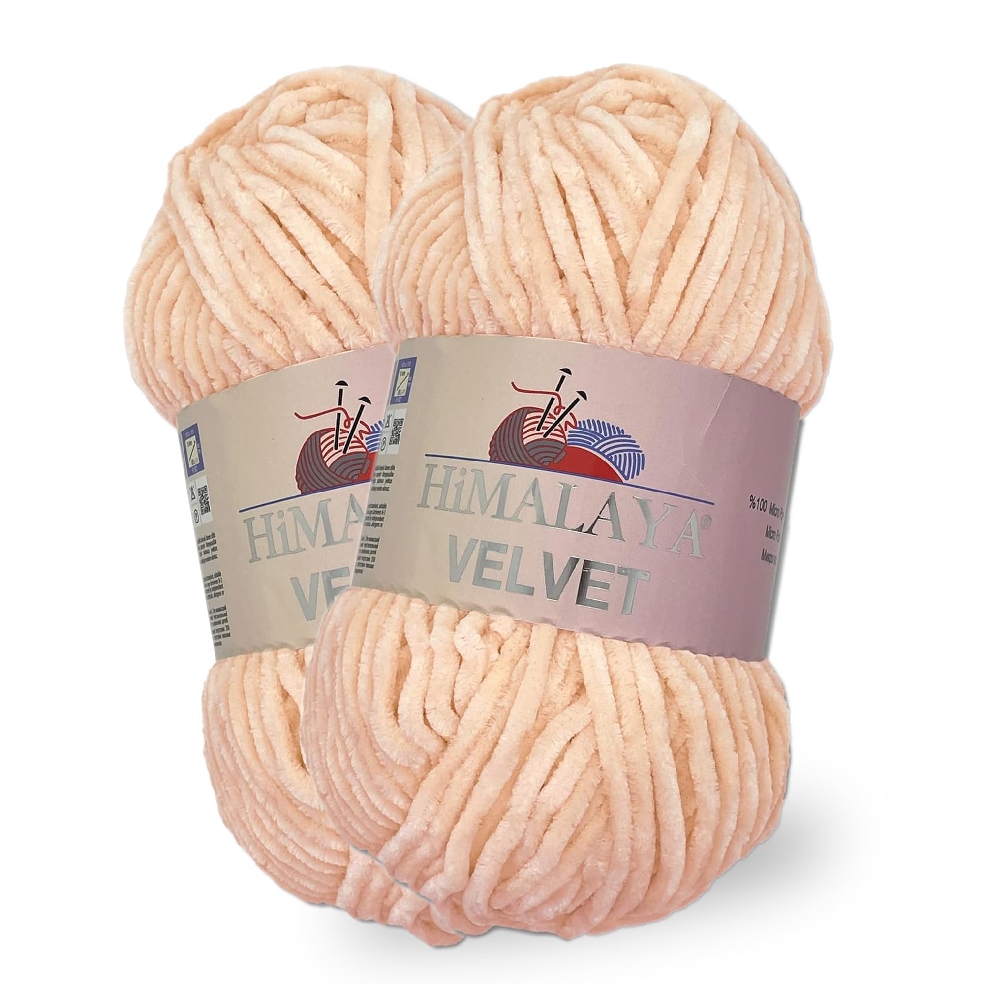 Himalaya Velvet, 100% Polyester, for Knitting Crochet, Chenille Knitting Yarn, Fluffy Yarn, Clothing, Baby Blankets, Each Skeins/Balls 100 g, 131 Yards 2 Skeins/Balls (90053) — image 1