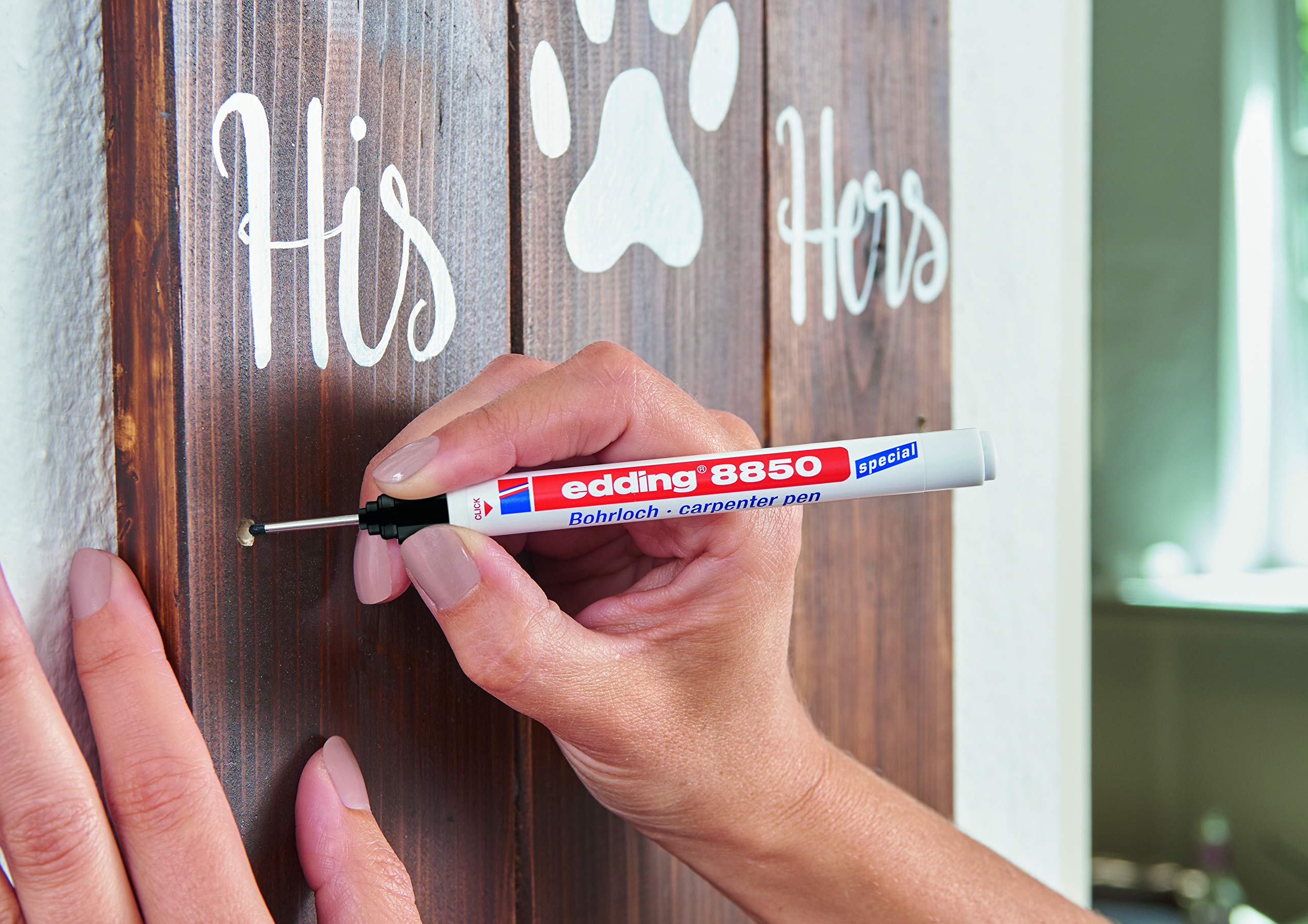 маркер для мебели белый edding