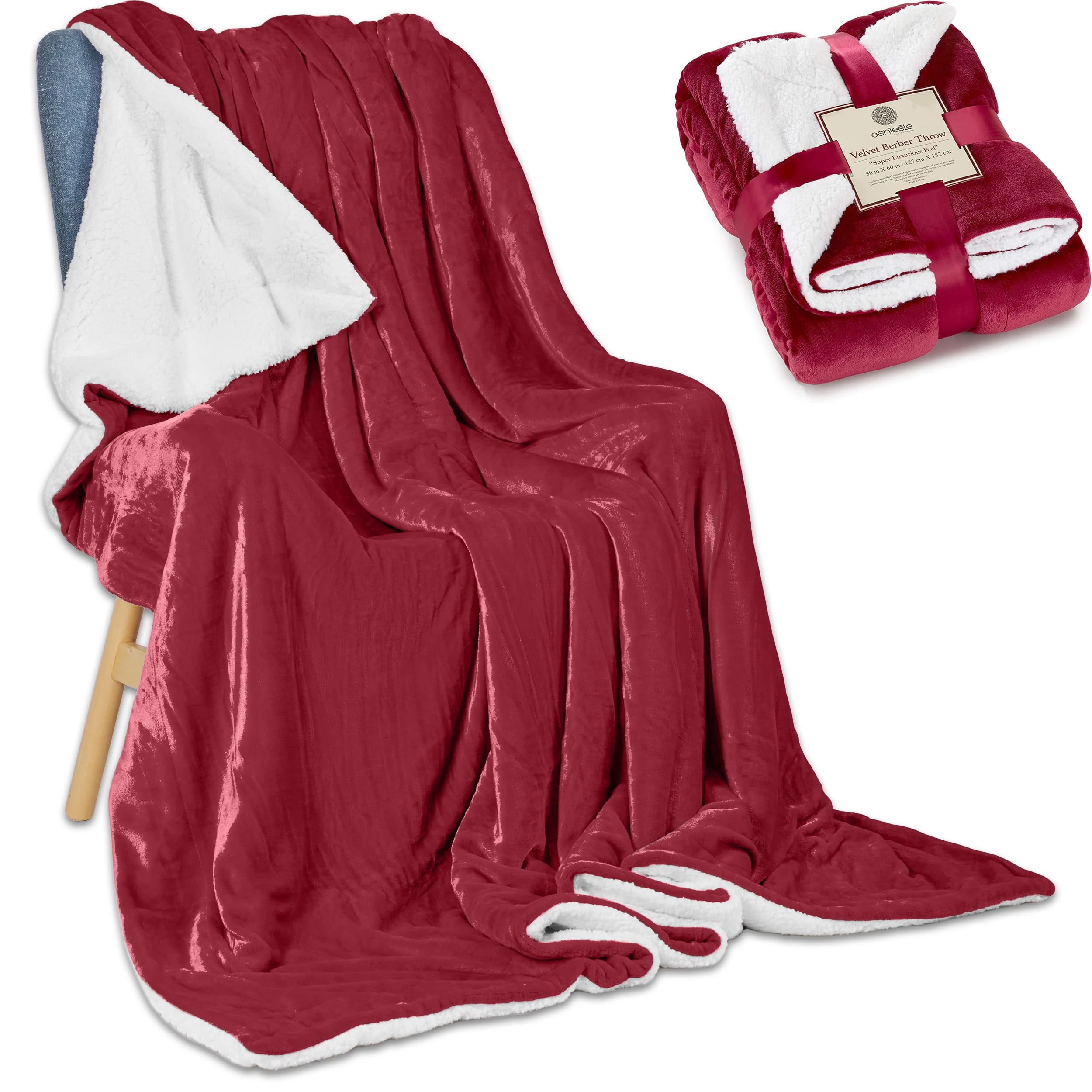 Bedding Genteele Super Soft Luxurious Sherpa Throw Blanket