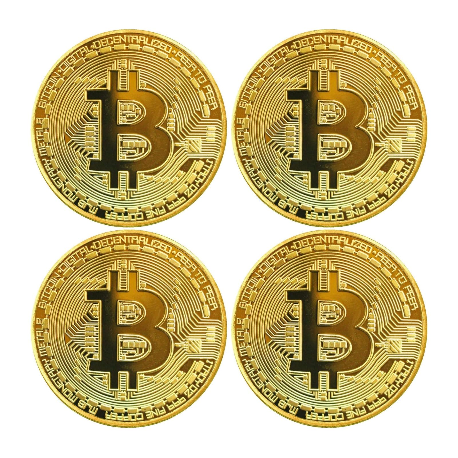 4 pcsset bitcoin commemorative collector coin gold plated novelty coins cryptocurrency collectible gift coin thickness 3mm