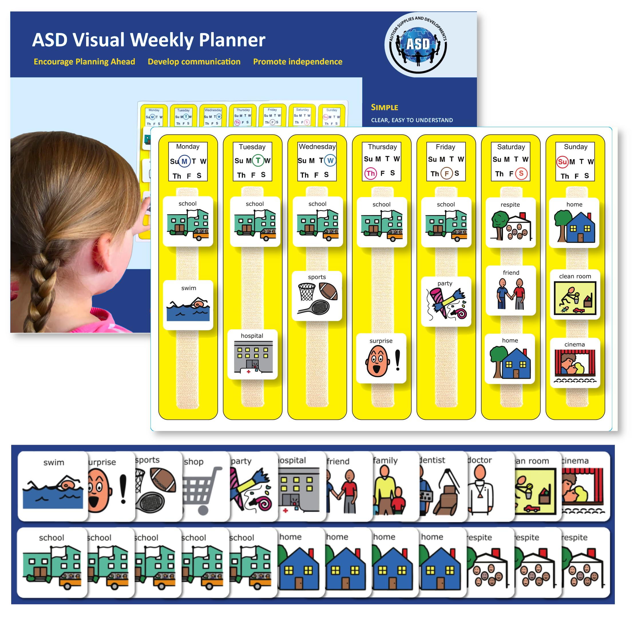 Colorful Weekly Planner Board for Wall