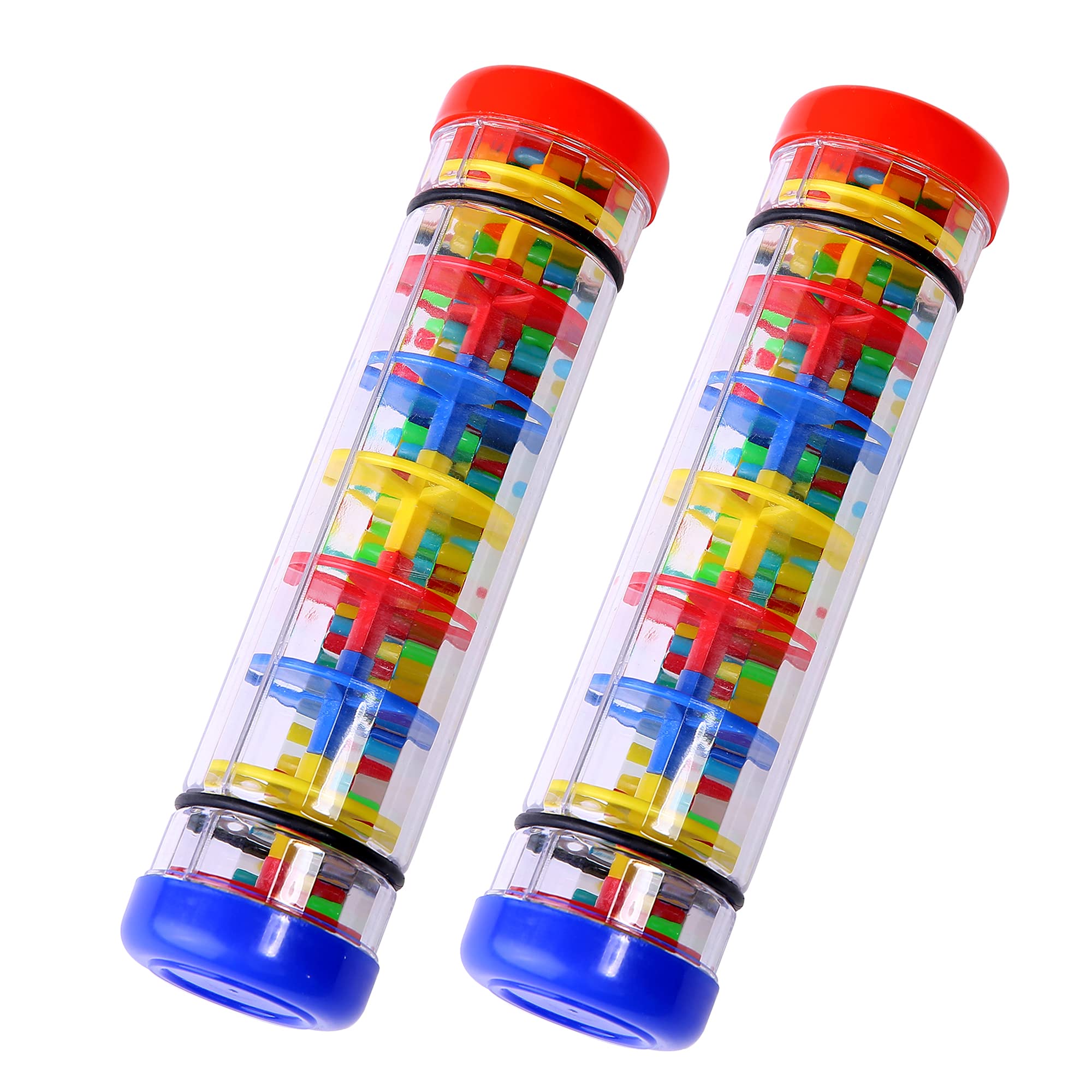 2 pack rainmaker rain stick musical instrument for babies toddlers and kids 8 inch rainfall rattle tube rainstick shaker toy