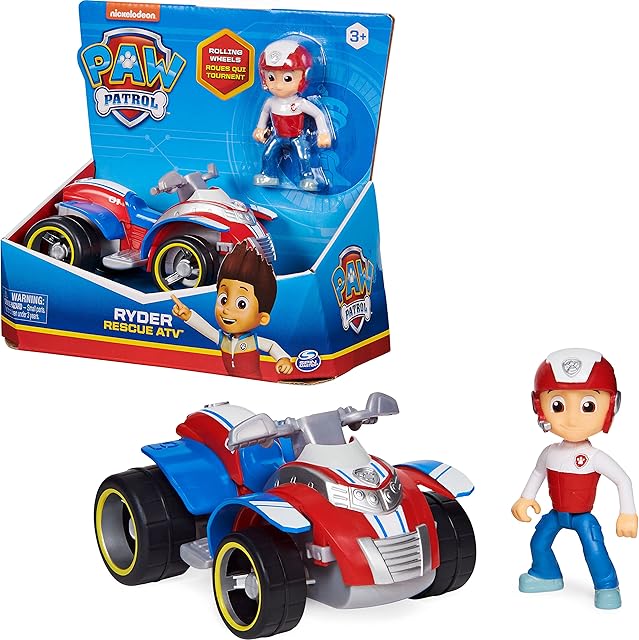 Paw Patrol, Ryders Rescue ATV Vehicle with Collectible Figure, for Kids Aged 3 and up