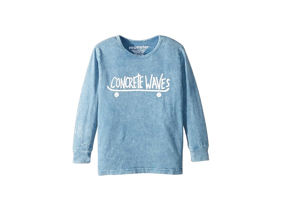 

Munster Kids Rollin' Long Sleeve Tee (Toddler/Little Kids/Big Kids) (Acid Blue) Boy's Long Sleeve Pullover