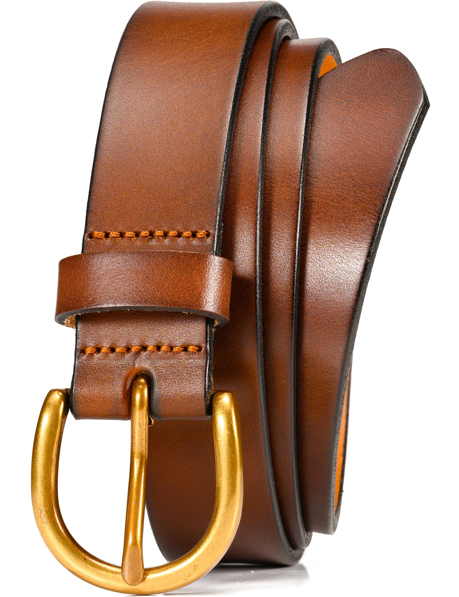 WOLFANT Womens Casual leather Jean Belt 1 1 Ladies Belt with Gold Buckle 100 Italian Full Grain Real