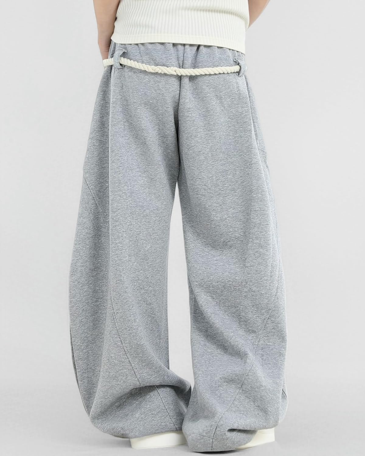 Super Baggy Barrel Sweatpants for Women Men Elastic Waist Lantern Trouser Wide Leg Pants Comfort Unisex - Image 5