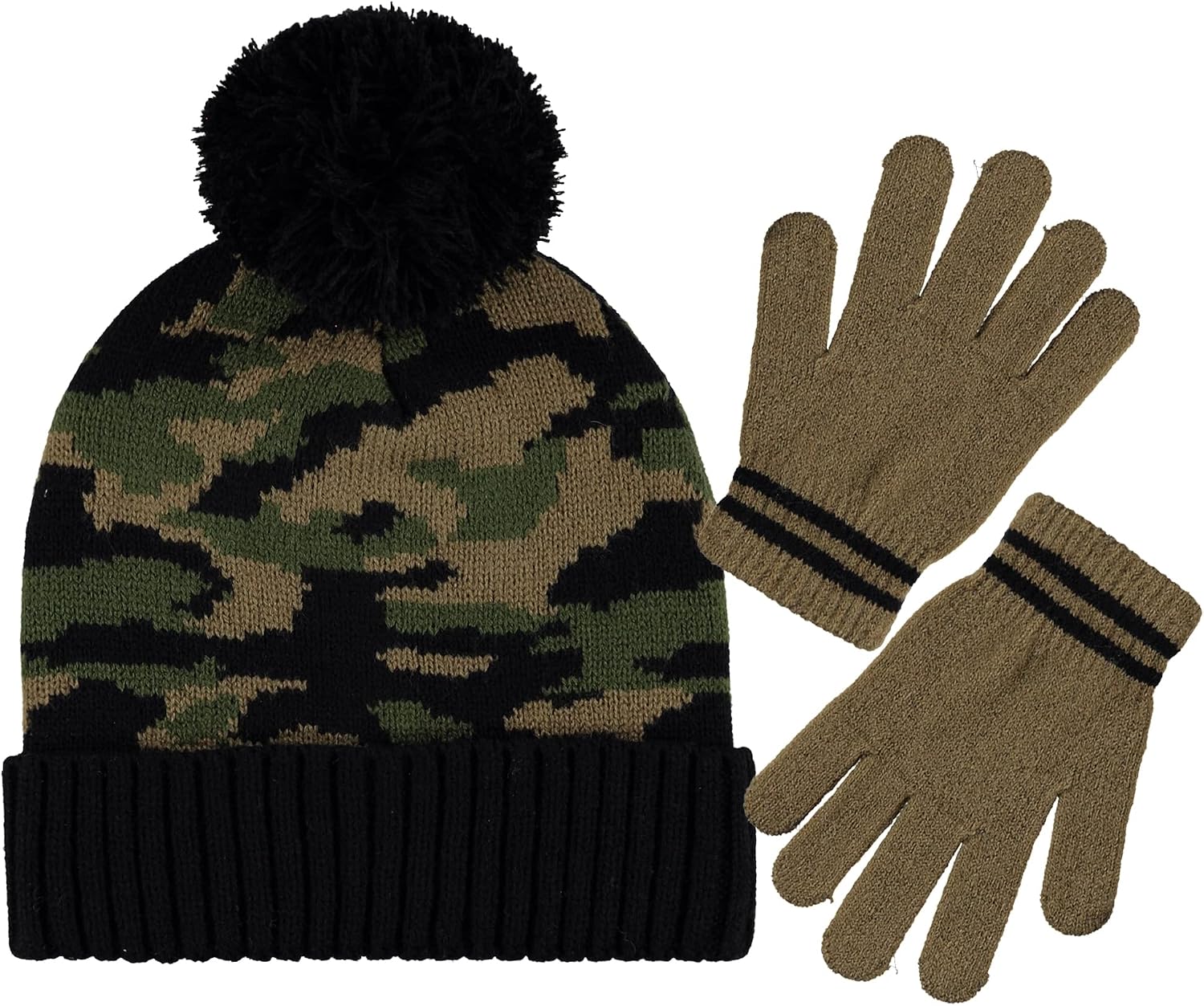 Big Boy 2 Pc Hat & Glove Set-Kid Cold Weather Winter Hat & Glove Sets