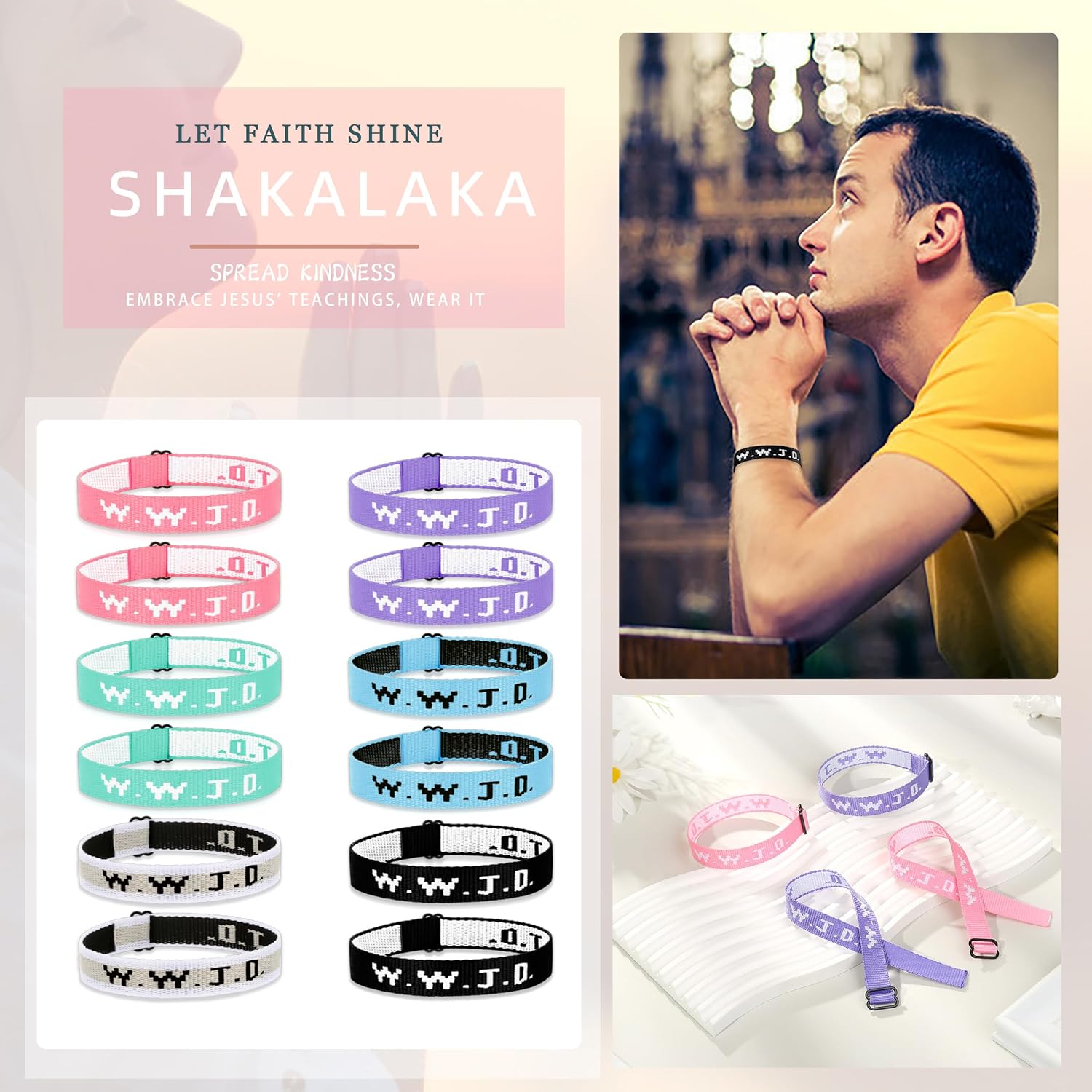 Shakalaka WWJD Bracelets Pack What Would Jesus Do Bracelets