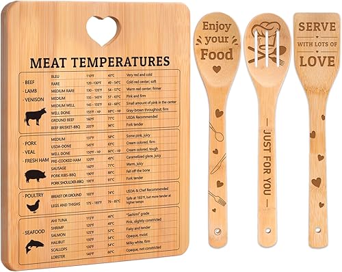 Miniatura 28 de Regalos de cumpleaños para mamá - "Receta para una mamá especial". Juego de tablas de cortar y utensilios de bambú grabados. Regalos de cumpleaños