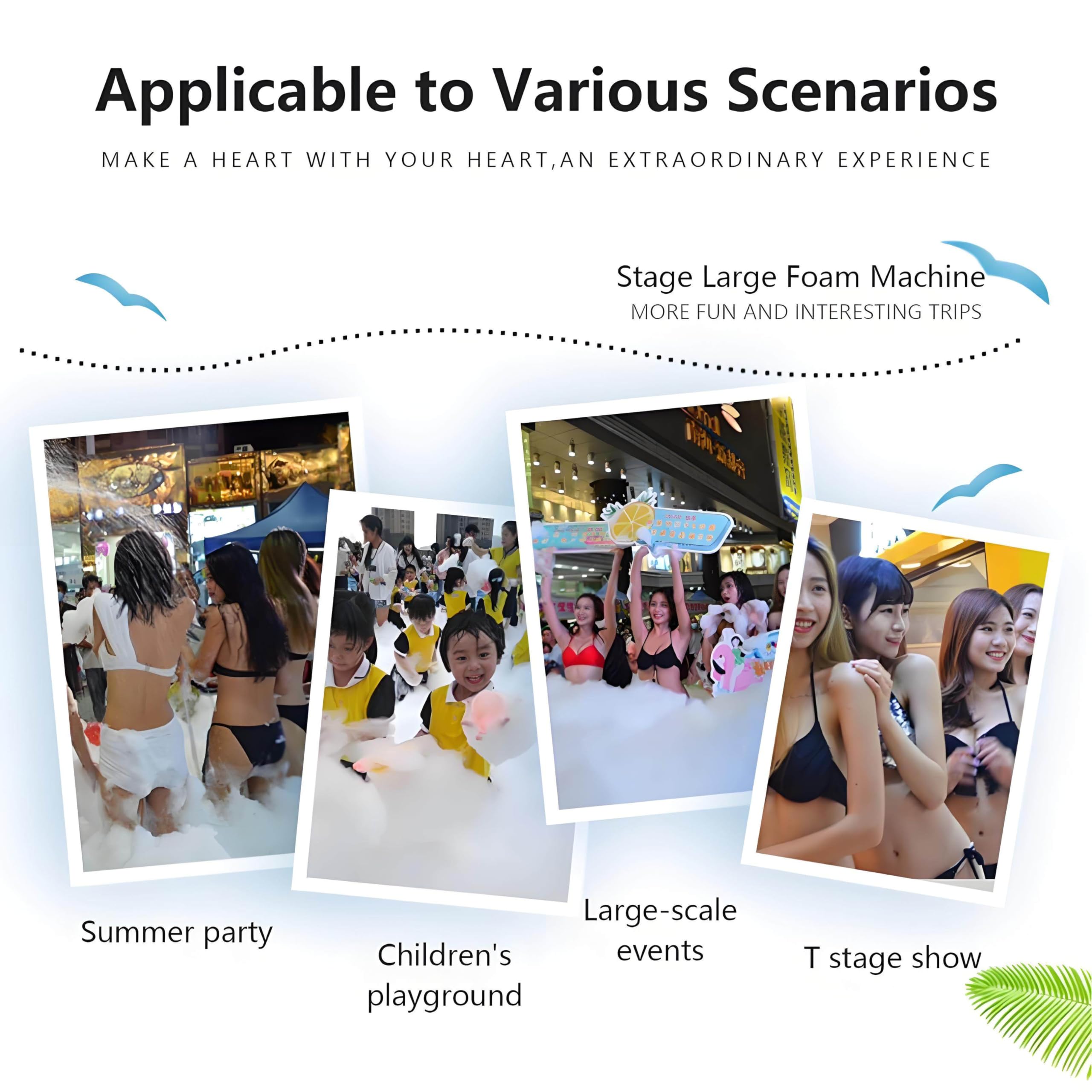 Macchina Schiuma Grandi Dimensioni, Party Macchina Schiuma, Macchina Produzione Schiuma, Distanza 6-10m, Sistemas Anti-Ostruzione, Telaio In Acciaio Inossidabile, Giardino, Piscina, Interni Black