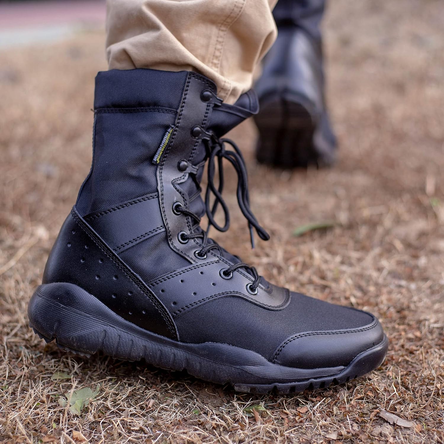 Miniatura 6 de WWOODTOMLINSON Men's LD Lightweight Combat Boots MicrofiberSuede Leather Military Tactical Boots