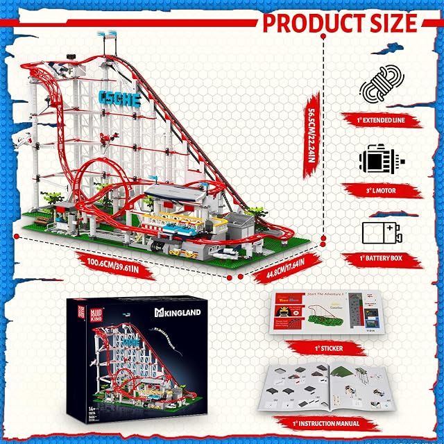 Foto 5 de 6 de Mould King 11014 Piezas de construcción de montaña rusa con bucle