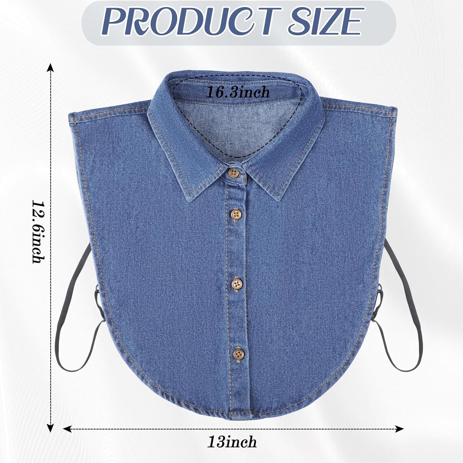 Syhood Denim Detachable Collar Shirt Detachable Fake Dickey Collar Half Blouse Removable Choker Blouse Top for Lady Women - Image 4