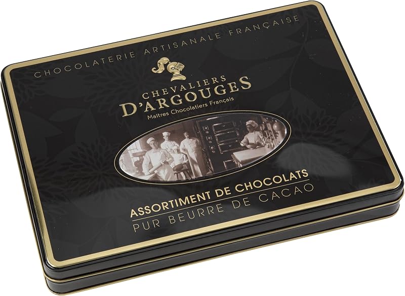 Chevaliers d'Argouges - Assortiment de chocolats noir, lait, blanc - Coffret cadeau prestige - 300g