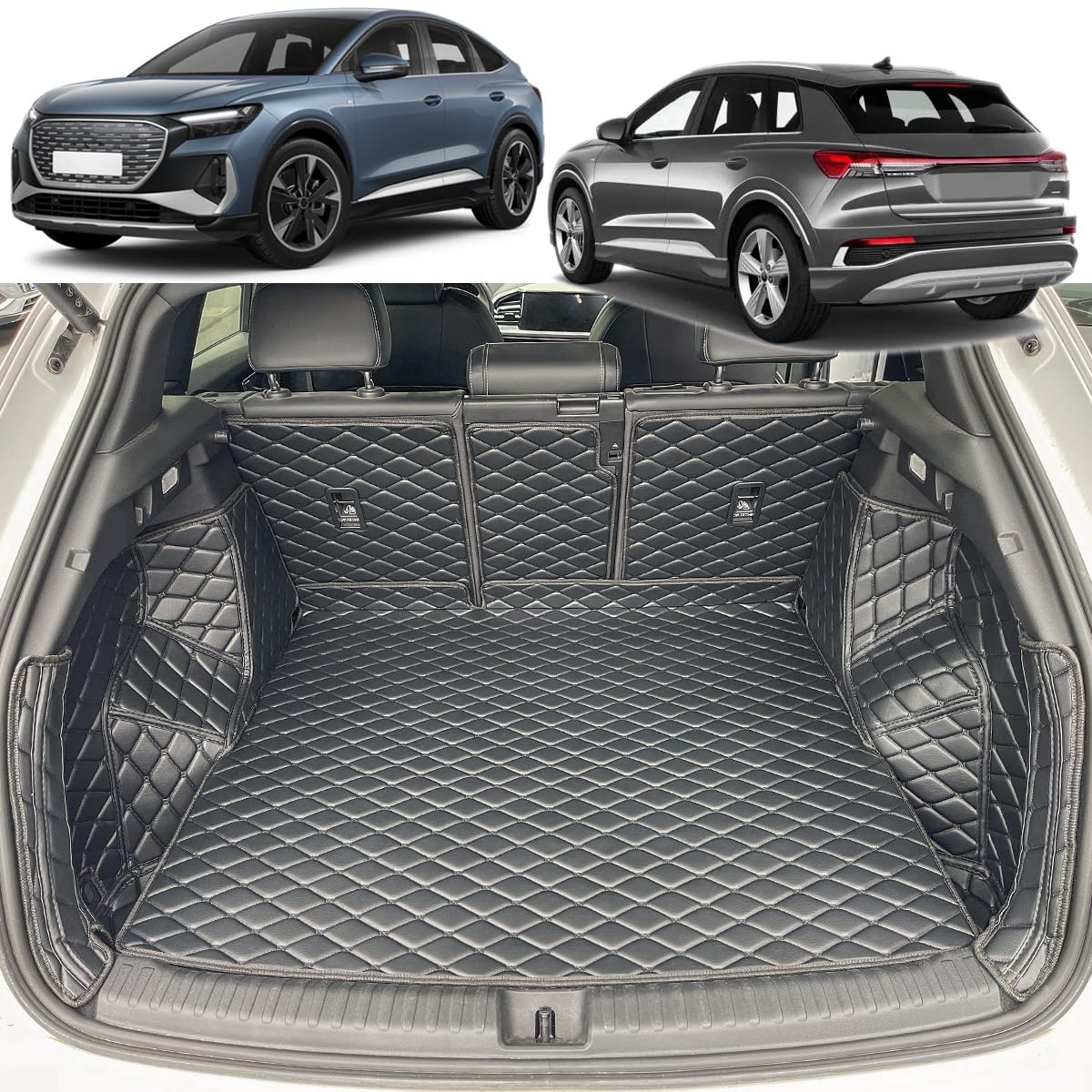 Boot Liner Compatible with Audi Q4 e-tron 2021-2026 (Boot Floor Upper Position) Cargo Mats (and Rear Left and Right Side Panels) Dog Friendly