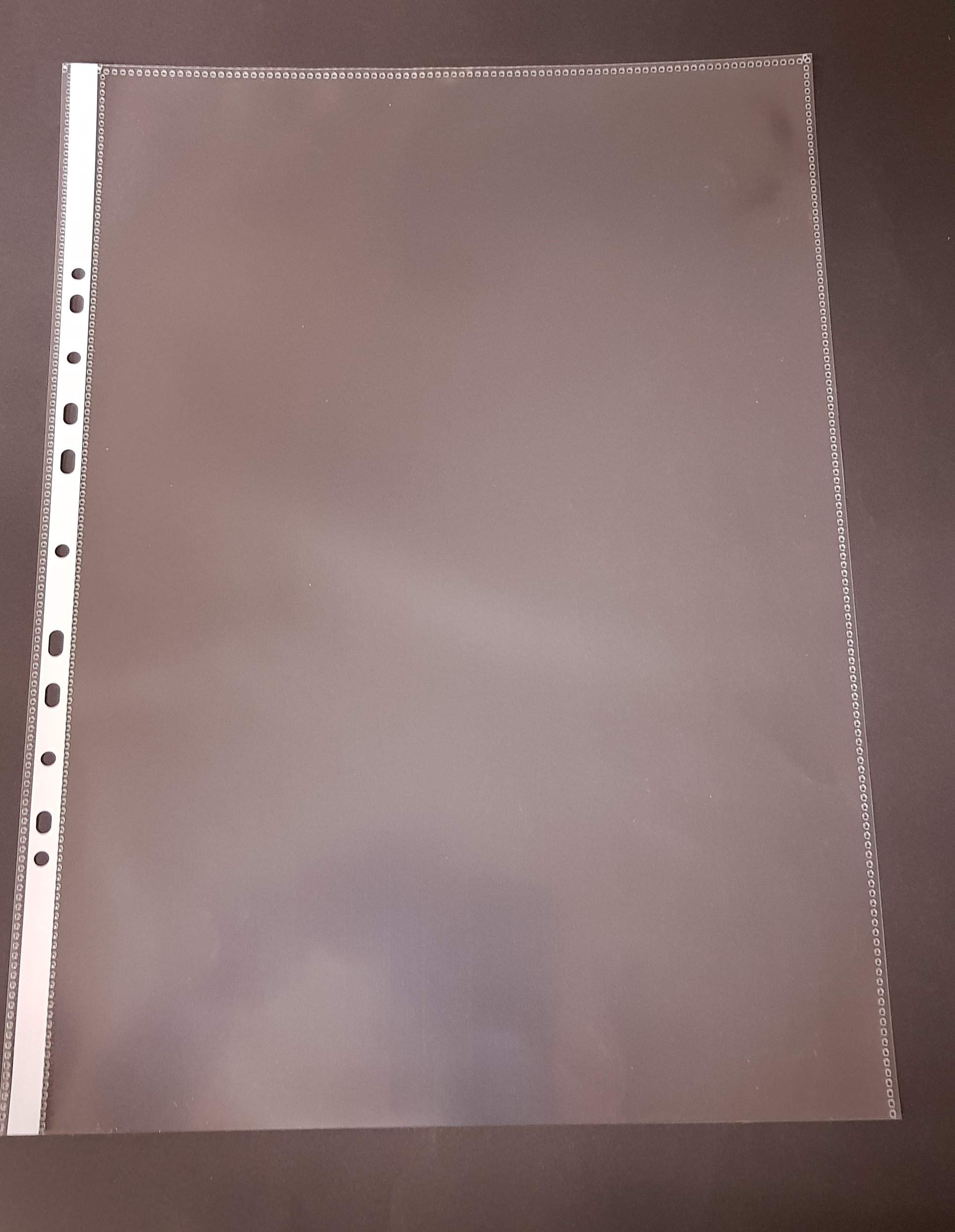 A3 Prospekthüllen super stark, 150my glasklar glatt, 100 St. | Extra dick (0,15mm), Dokumentenecht, Ohne Aufdruck, Ideal für Pläne im Querformat, Klarsichthülle mit Rand, Recycelbar