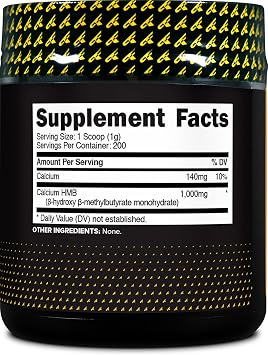 Primaforce HMB Powder (200 Grams) Unflavored, 1g Per Serving | Pure Calcium Beta-Hydroxy Beta-Methylbutrate, 200 Servings