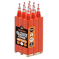 Vista 44 de Xpose Safety Conos de tráfico naranjas de 28 pulgadas con collares de 6 y 4 pulgadas, 1 paquete – Cono de seguridad de plástico PVC multiusos