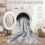 DMOYEST Area Rug Living Room Rugs - 4x6 Large Soft Indoor Neutral Modern Abstract Low Pile Washable Rug Carpet for Bedroom Dining Room Farmhouse Home Office - Grey