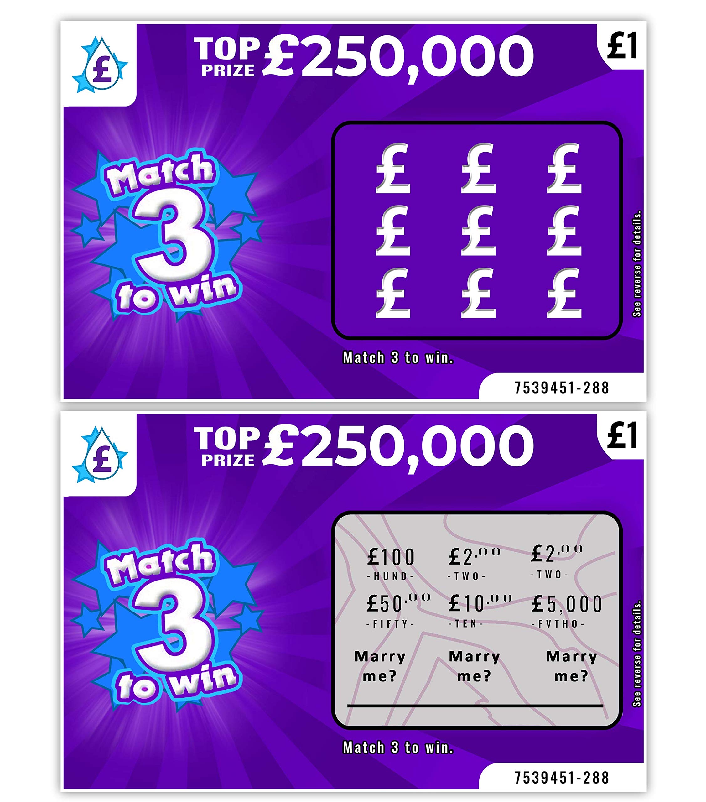 2 Pack Scratch Card Be My Best Man, Groomsman, Bridesmaid, Maid Matron of Honour, Marry Me? Novelty Fake Lottery Gift (Marry Me)