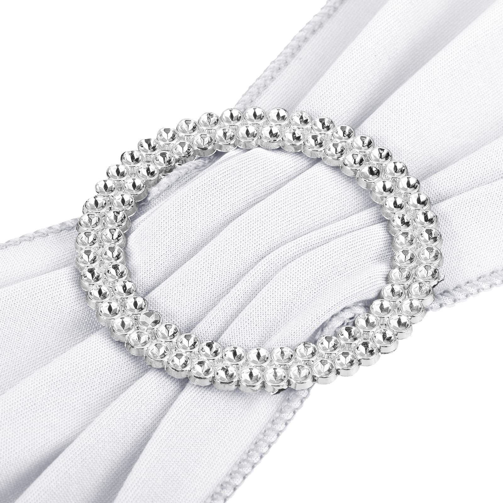 PATIKIL 13" x 5" Stretch Chair Sashes Bows, 10 Pack Elastic Chair Bands Sashes with Buckle Slider for Wedding Banquet Decorations White - Image 4