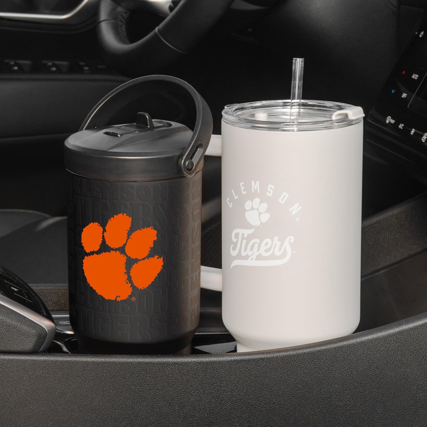 FANMATS NCAA Clemson Tigers Stainless Steel Tumbler Set — 30 and 40 oz Capacity | Powder-Coat Finish | Tonal Fashion Color