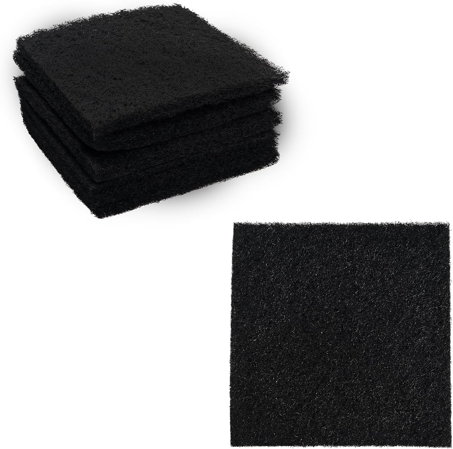 6PCS 5” Square Compost Bin Charcoal Filters, 0.4” Thick Activated Carbon Filters for Kitchen Countertop Compost Pail, Home Bucket Filter Replacements