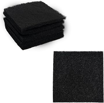 6PCS 5 Square Compost Bin Charcoal Filters, 0.4 Thick Activated Carbon Filters for Kitchen Countertop Compost Pail, Home Bucket Filter Replacements