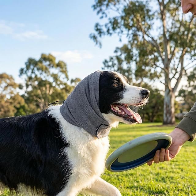 Foto 7 de 7 de 1 Pieza de Orejeras para Perro Ajustable, Snood para Perro Cálido en Invierno Cómodo