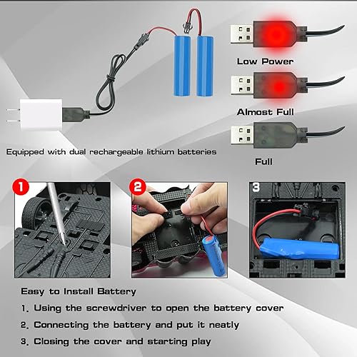 Miniatura 5 de Kello Juguete de auto de carreras con control remoto de dibujos animados para niños de 3 años en adelante, regalo de fiesta de cumpleaños de Navidad