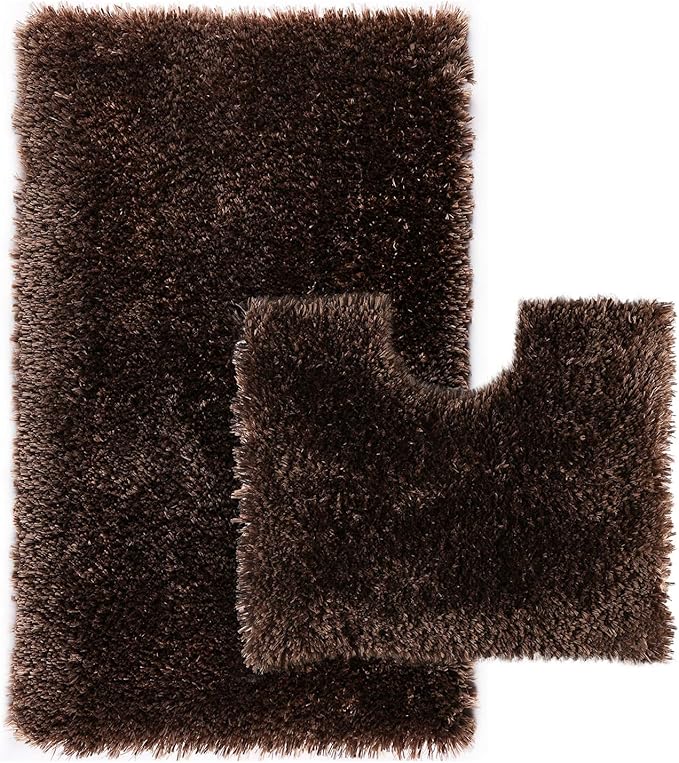 Emmahome Ultra Soft Sheepskin Bath Mat Set 2 Piece, Machine Washable