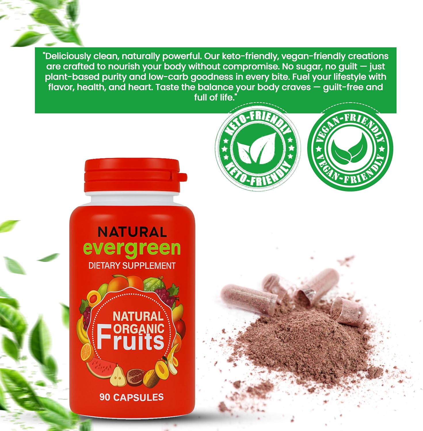 Fruit and Veggies Supplement – 100% Natural Super Greens Blend with Fruits & Vegetables | Veggie Capsules for Adults & Kids | Daily Nutrient Support Packed with Natural Vitamins & Minerals