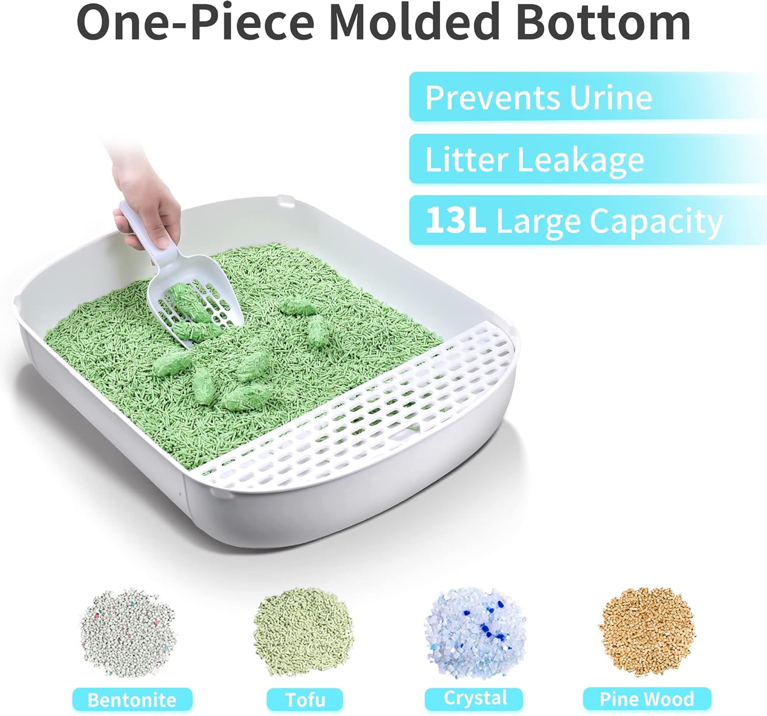 FLARUZIY Cat Litter Box, Foldable Extra Large Portable Litter Box with Shovel Storage Space, Prevents Urine and Litter Leakage, Fully Enclosed Litter Box Isolates Odor, Portable for Outdoor Travel : Pet Supplies