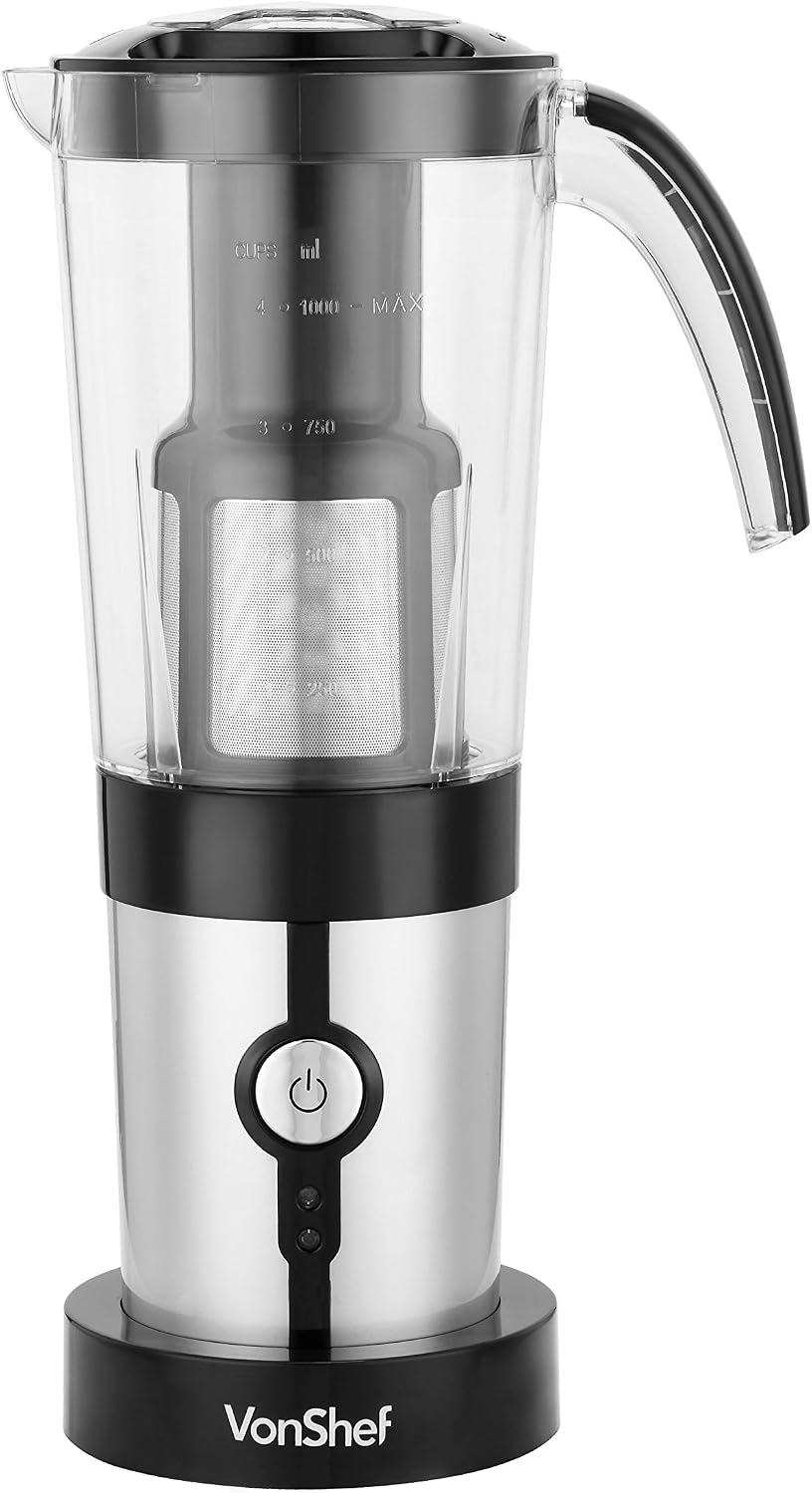VonShef 4 in 1 Multifunctional 1.5L Blender, 1L Smoothie Maker, Juicer, Grinder & Cups Silver