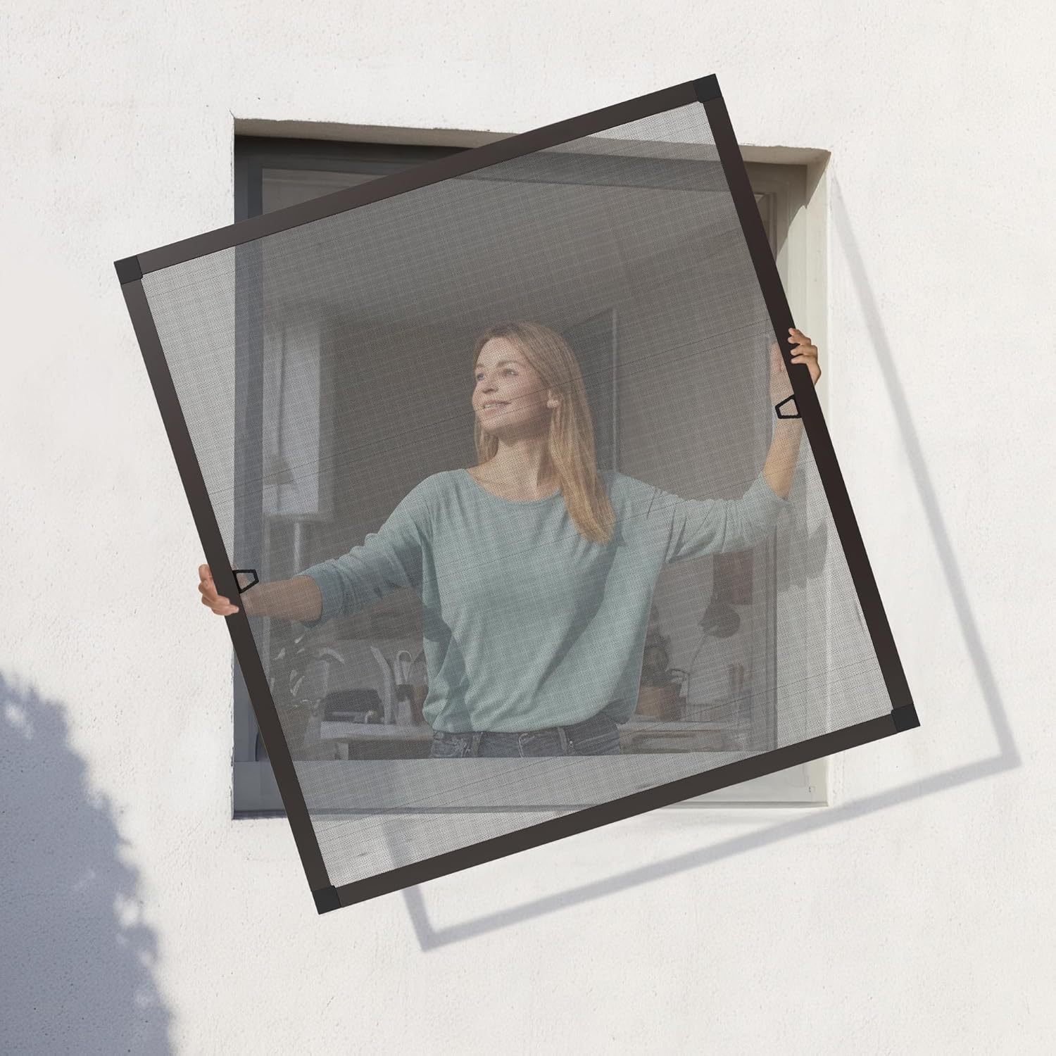 Kit Mosquitera Fija Marco Aluminio + Malla Fibra de Vidrio