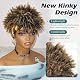 DEYNGS Kinky Curly Afro Puff Wig with Bangs Highlight Blonde Headband Wigs Afro Curly Headband Wig with Bangs Afro Wigs for Black Women Turban Wrap-Wigs 4inch Product Image 4