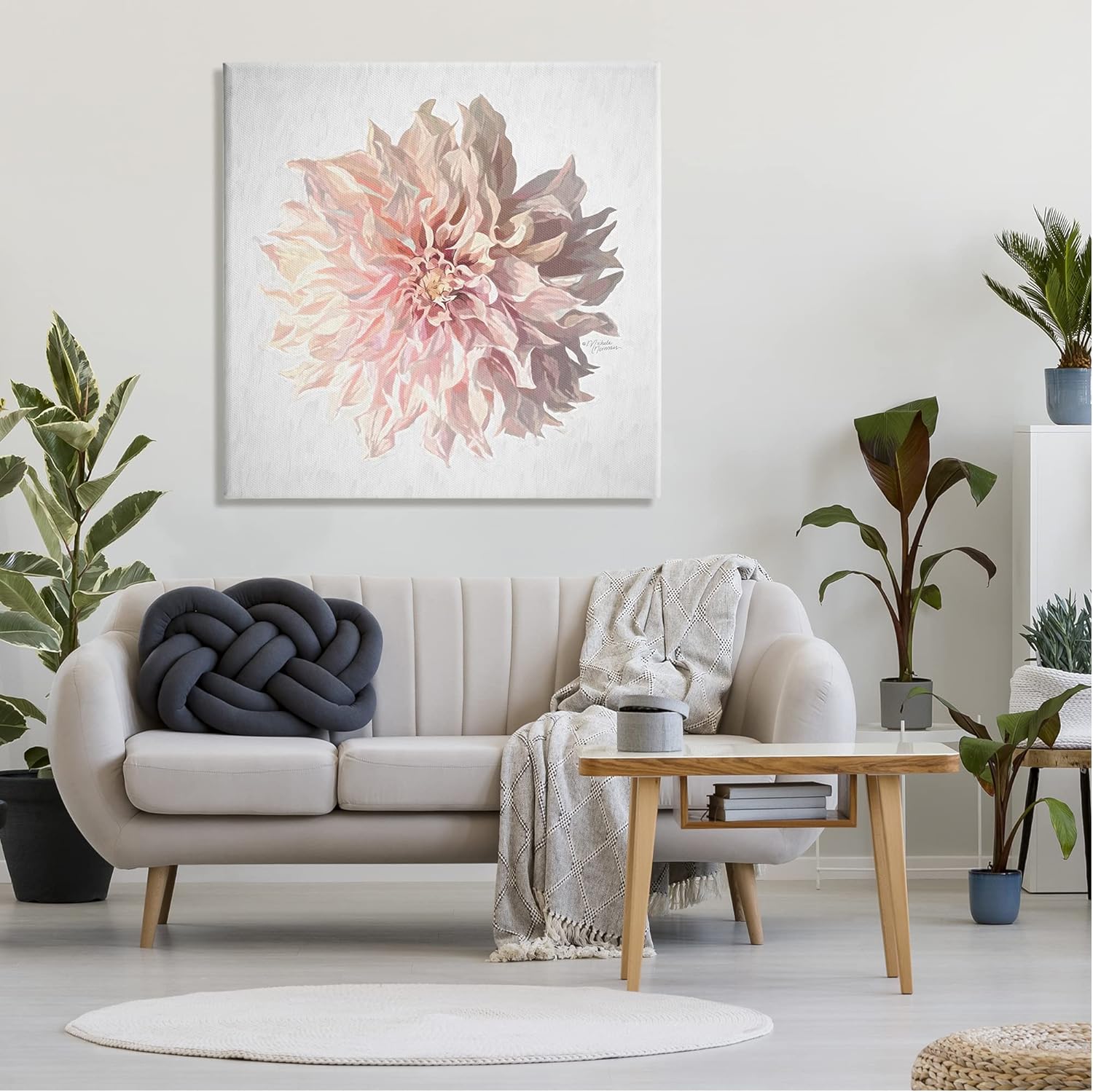 Stupell Industries Abstract Dahlia Flower Blossom Pink Sunlit Petals, Design by Michele Norman
