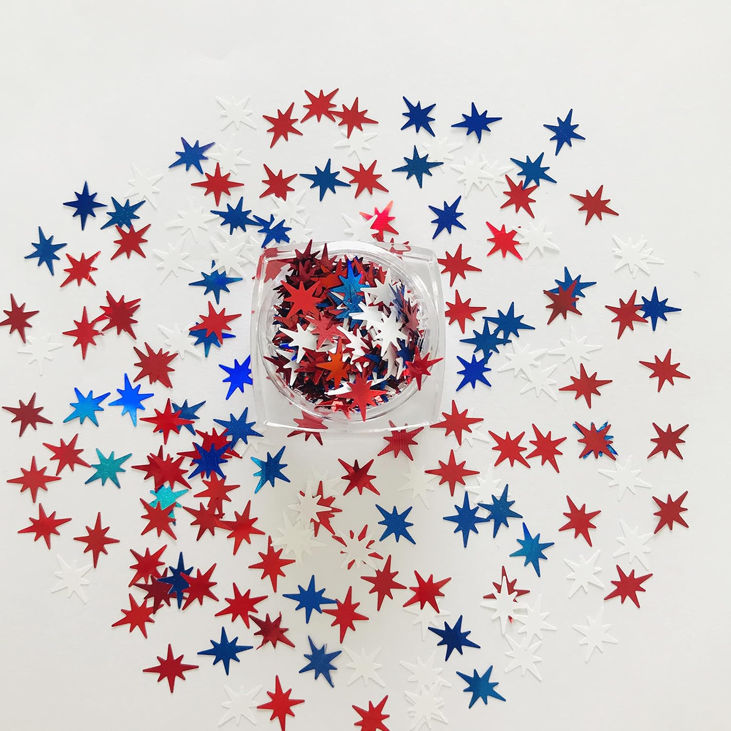 10 Grams/Pack - National Flag RBW Color Elements Mixes US Flag Series Shape Glitter - Festival Rave Beauty Makeup Face Body Nail Art Tumbler Decoration NA07