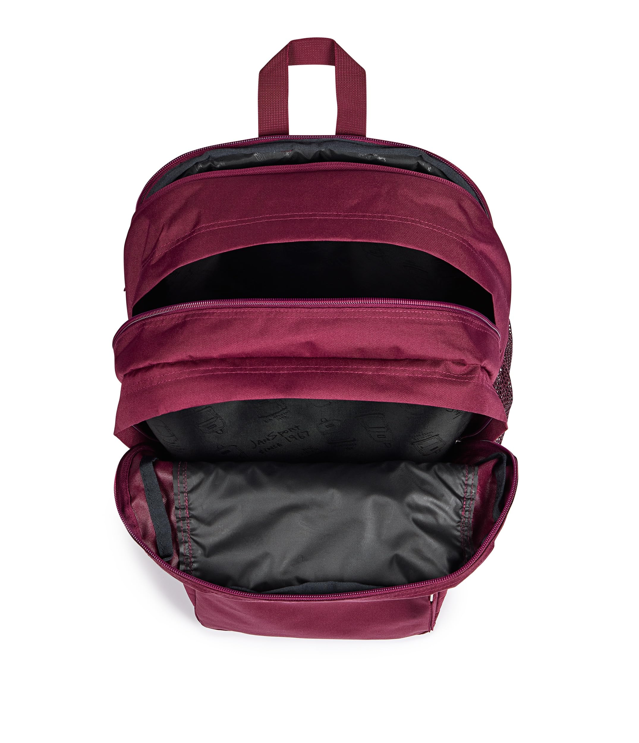 JANSPORT Hombre Estudiante Grande 100% Poliéster, Cherry Laca, L, Clásico