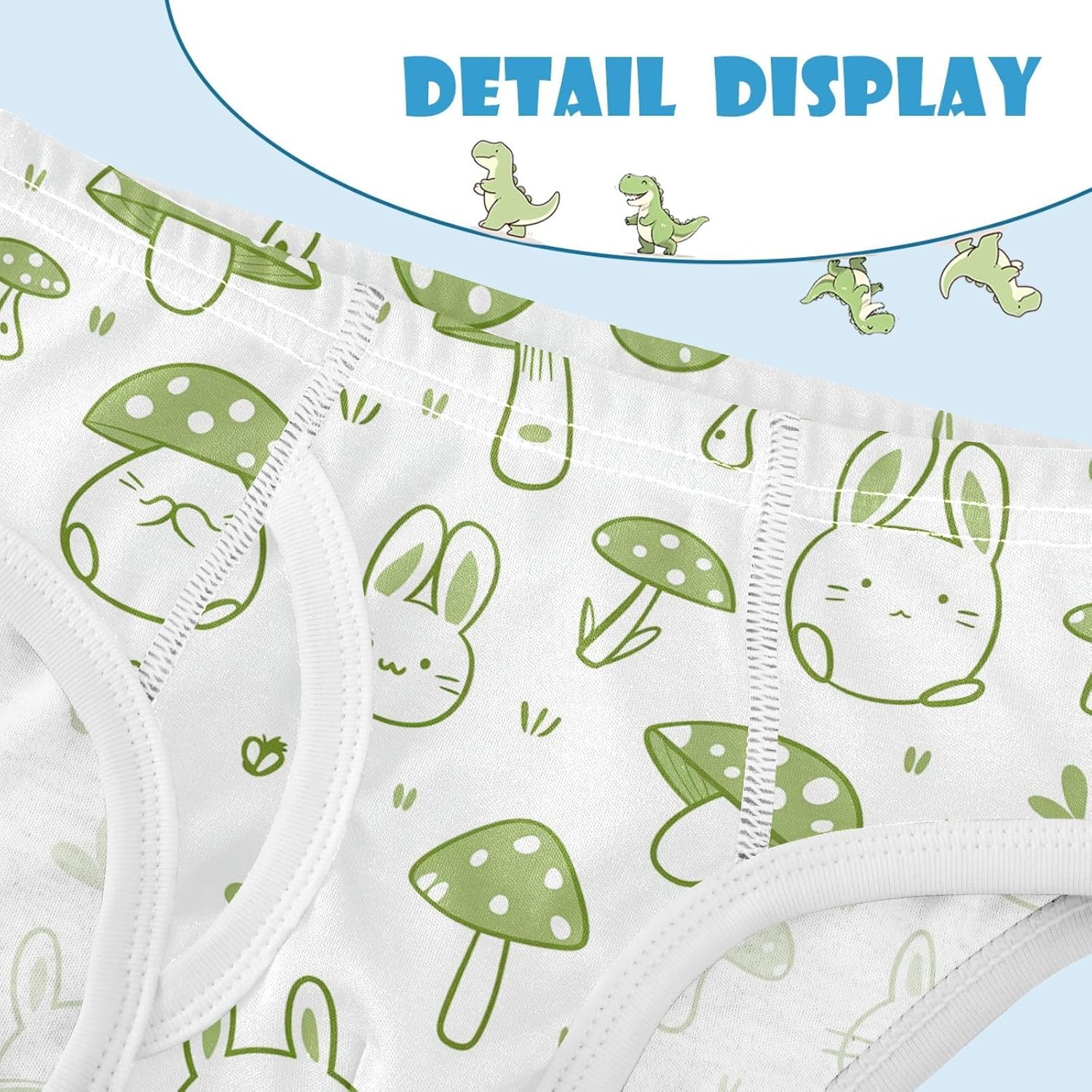 visesunny Mushroom Rabbit Sprite Boys Underwear Cotton Printed Toddler Soft Training Briefs Size 2T-8Y for Kids