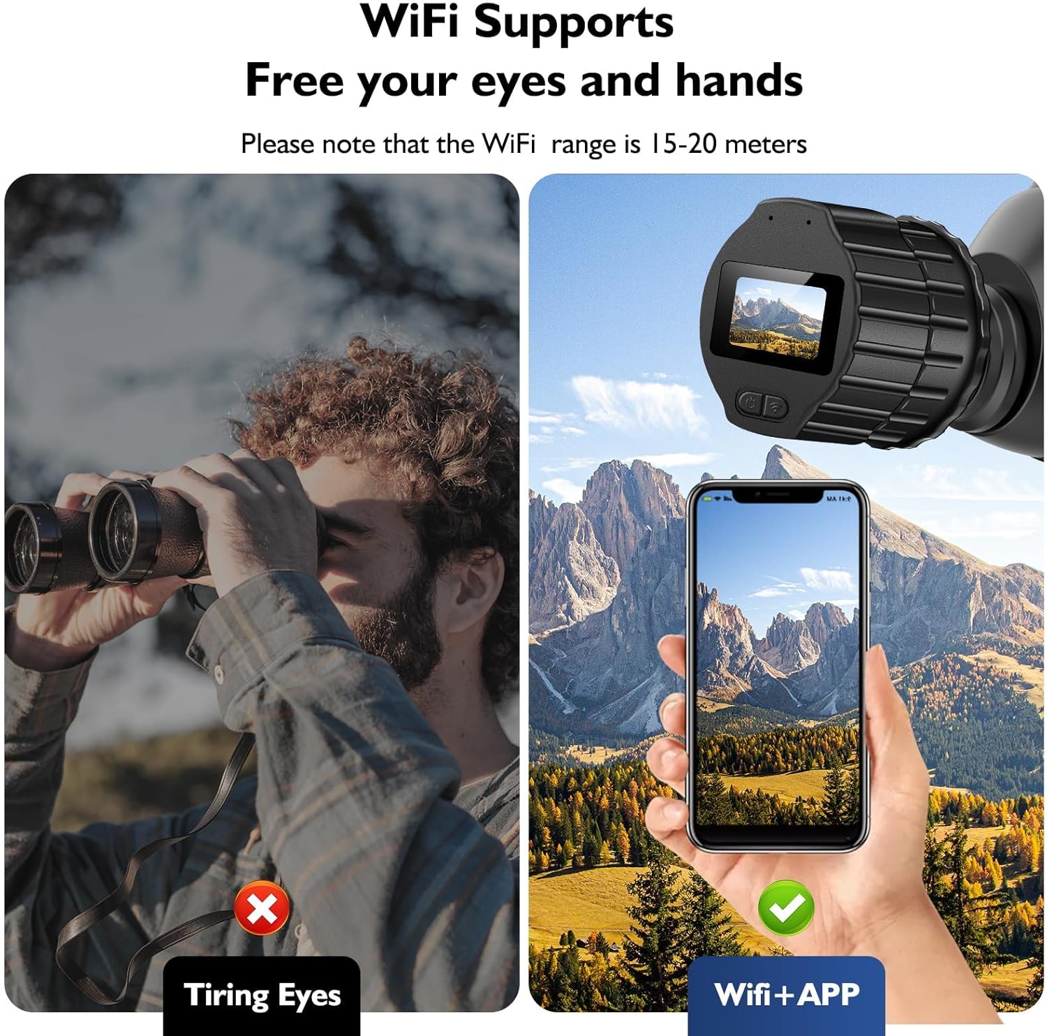 WiFi Telescope Camera Eyepiece: 64GB Electronic Eyepiece, 1.5" Screen, 1080P FHD Recording, Telescope Microscope Accessories, 28mm-50mm Planetary Camera for Astrophotography, Bird Watching, Hiking
