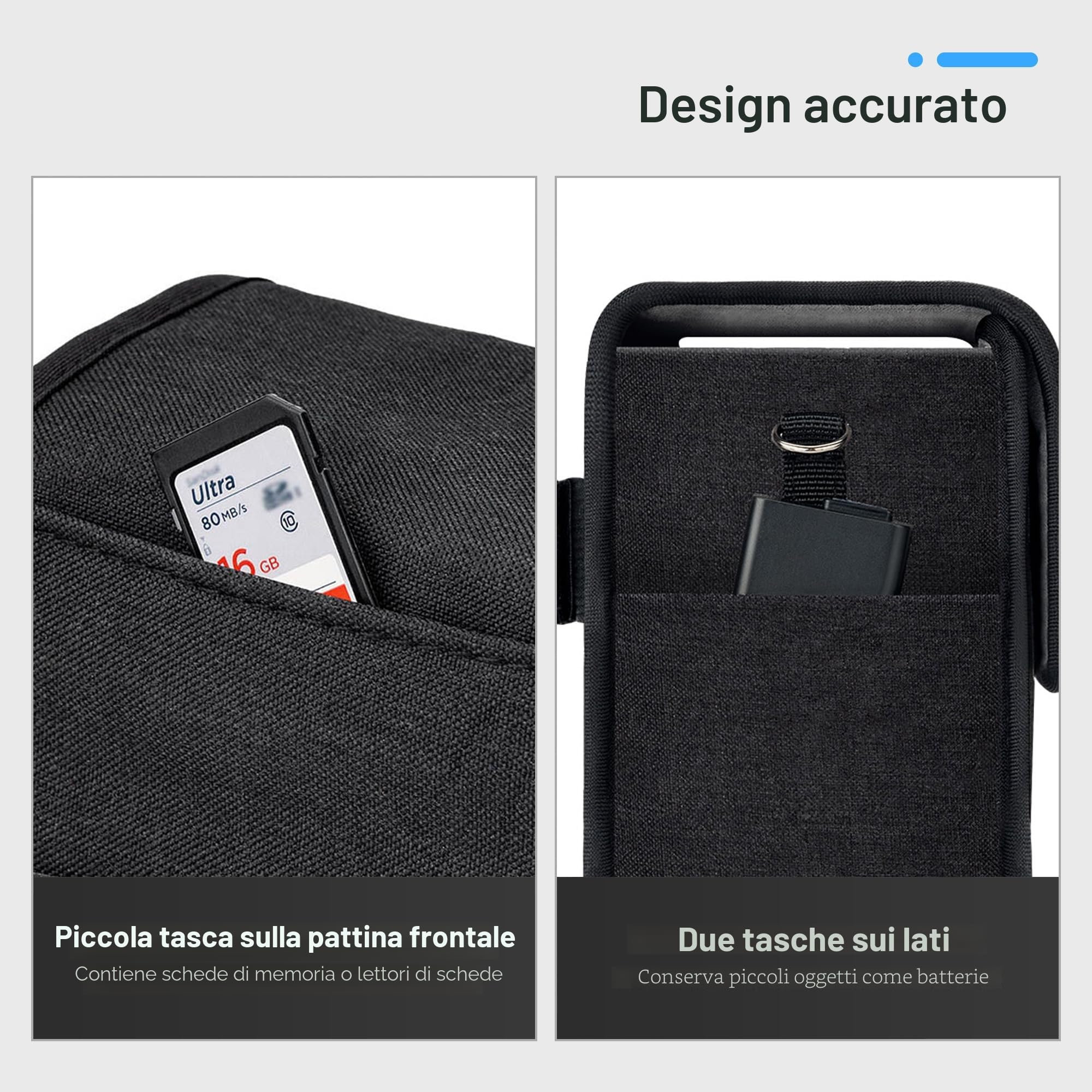 Kiwifotos Borsa a tracolla compatta per fotocamera digitale SLR/Mirrorless e obiettivi per Canon, Nikon, Sony, Fujifilm, Ricoh, con tracolla (150x90x90mm)
