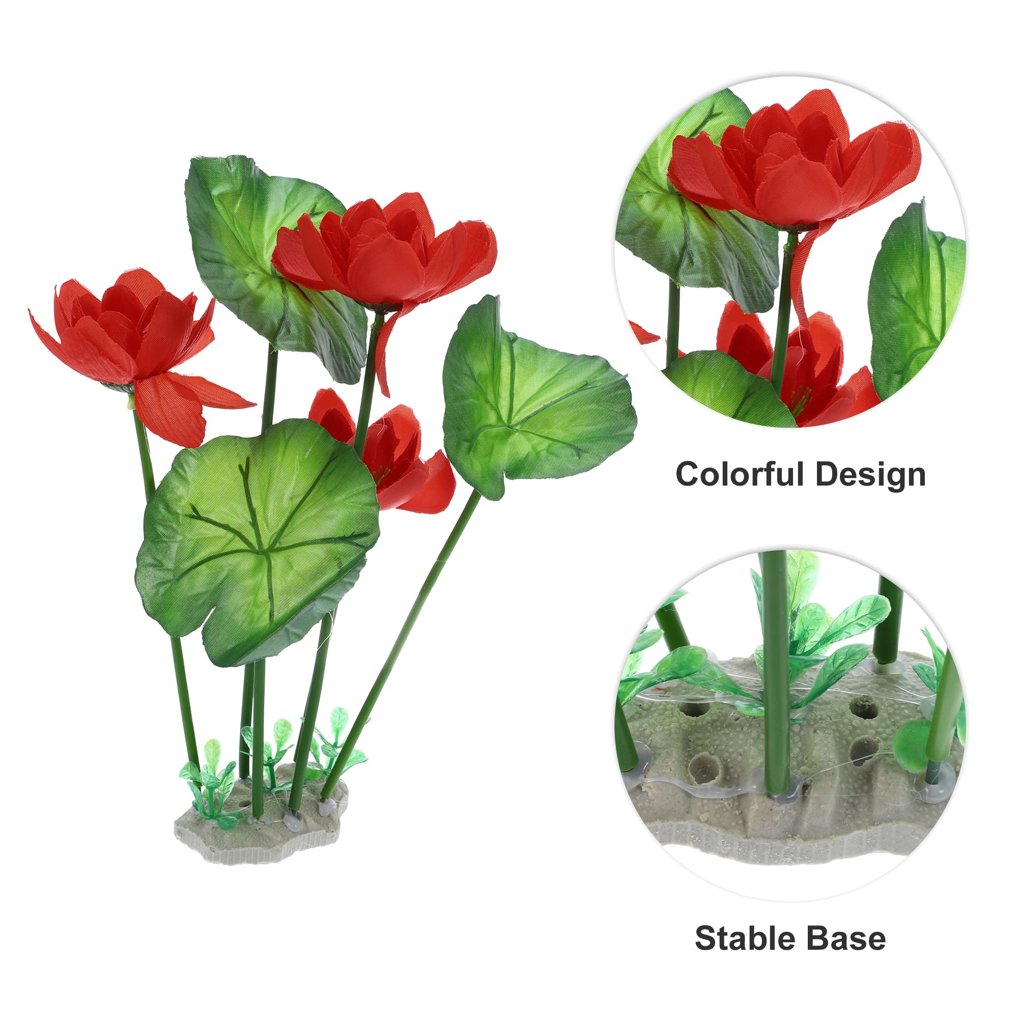 VOCOSTE 1pcs Fish Tank Aquarium Decorations Plants, Red 10.24" - Image 3