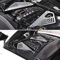 Vista 7 de Cubierta de panel de bahía de motor compatible con Chevrolet Corvette C8 2020-2023, cubiertas de motor traseras de aleación de aluminio, protectores