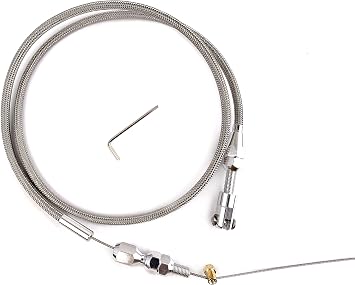 36" Braided Stainless Steel Engine Throttle Gas Cable Kit Compatible with 97-07 Chevrolet/Chevy LS1 Engine 4.8L 5.3L 5.7L 6.0L