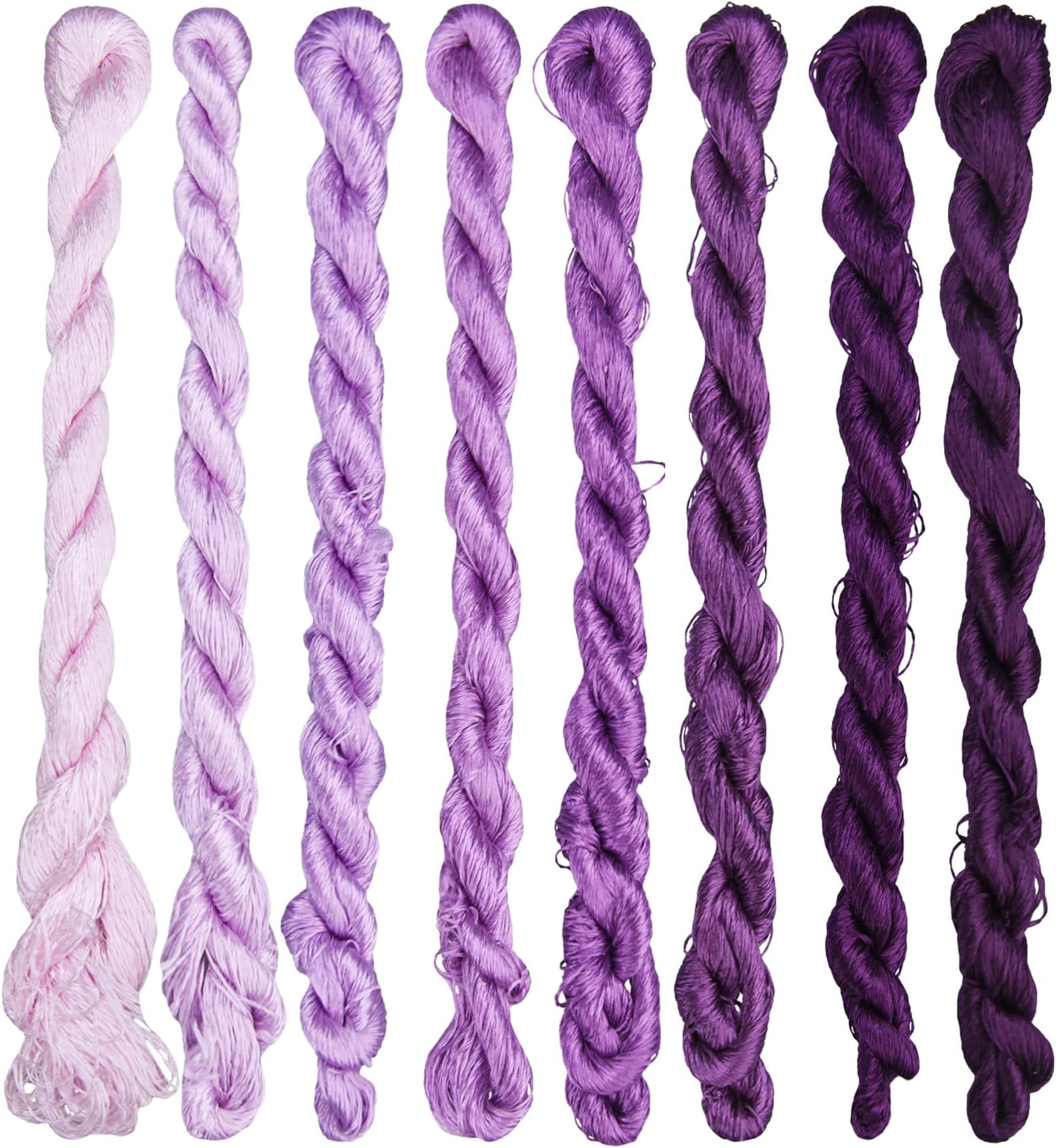 Natural 100% Silk Thread, Handmade Embroidery Thread Silk Floss 8 Colors 110m Each (28)